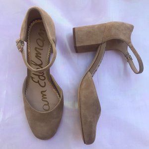 Sam Edelman Tan Suede Block Heels